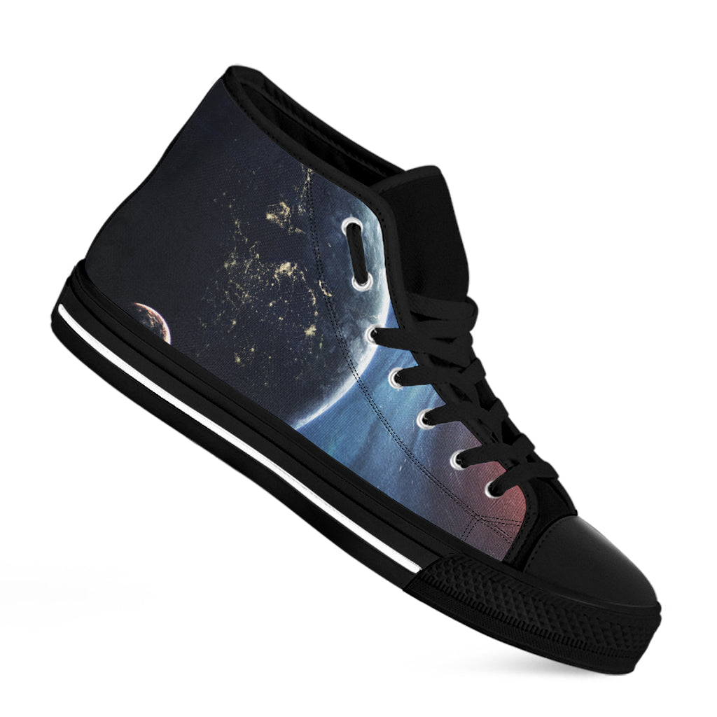 Endless Space Print Black High Top Shoes