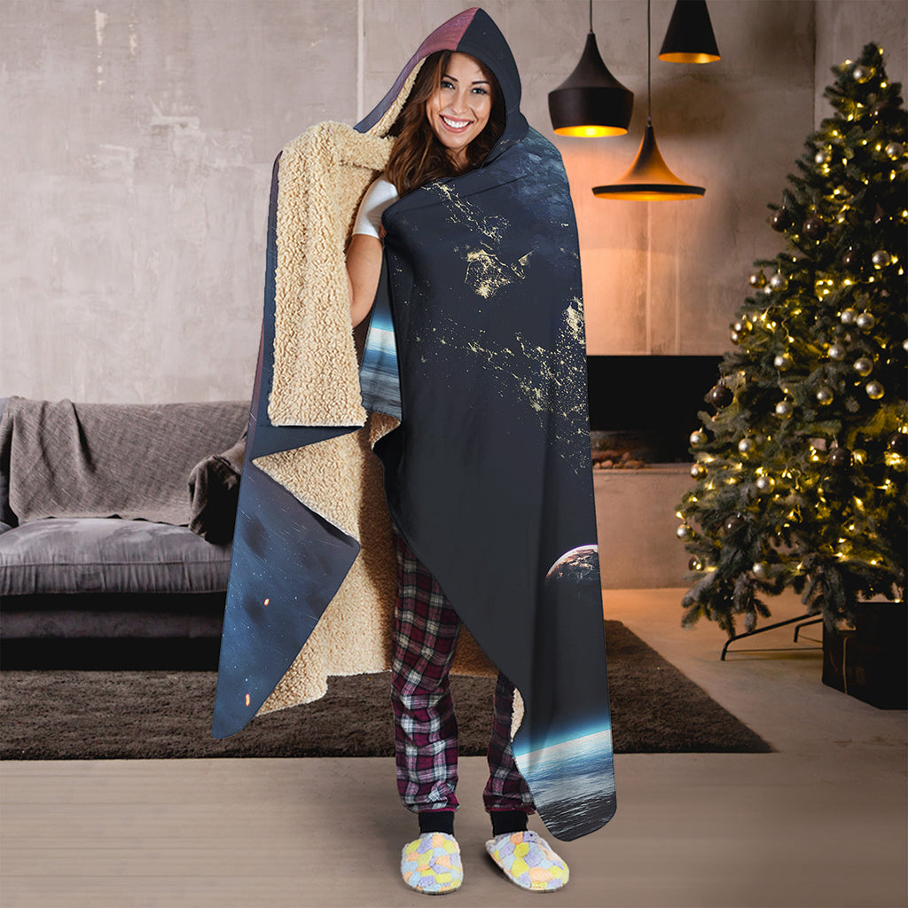 Endless Space Print Hooded Blanket