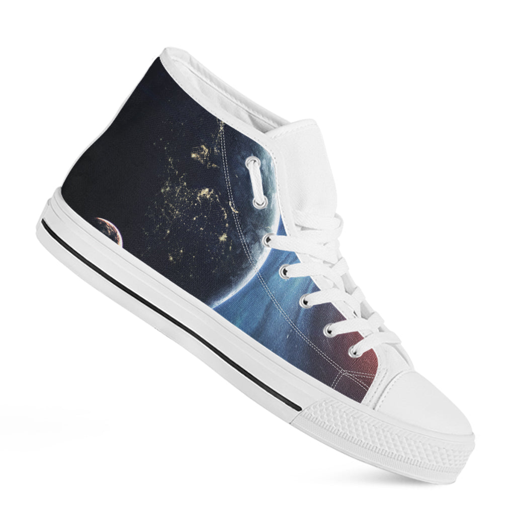 Endless Space Print White High Top Shoes