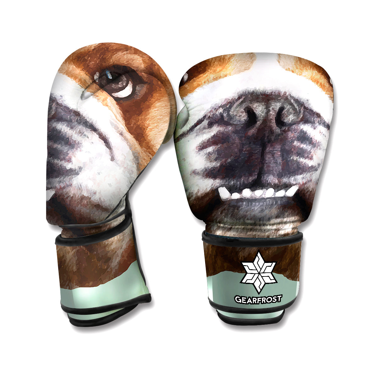 English Bulldog Portrait Print Boxing Gloves