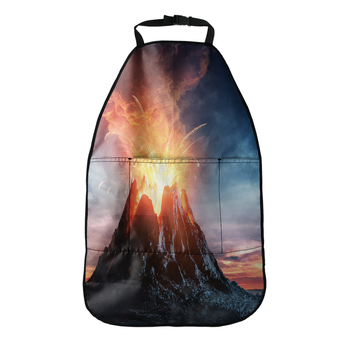 Erupting Volcano Print Car Seat Organizers