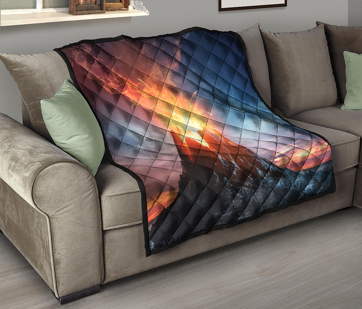Erupting Volcano Print Quilt