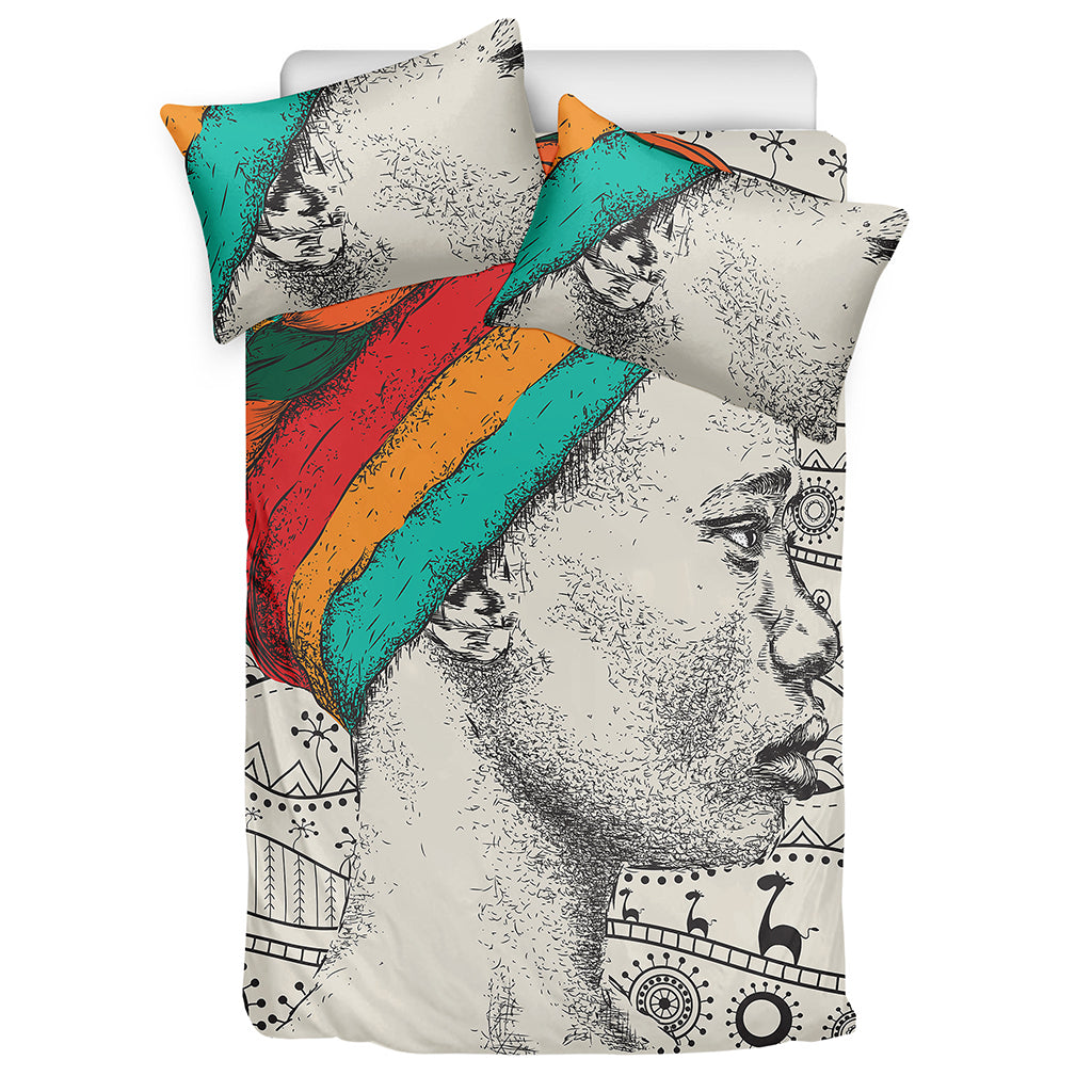 Ethnic African Girl Print Duvet Cover Bedding Set