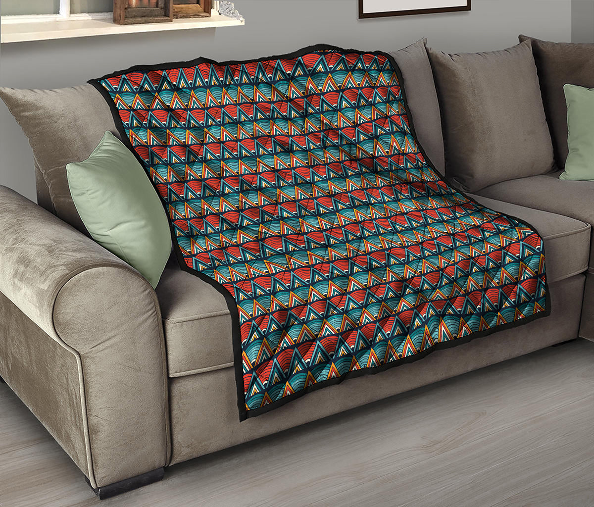 Ethnic African Inspired Pattern Print Quilt