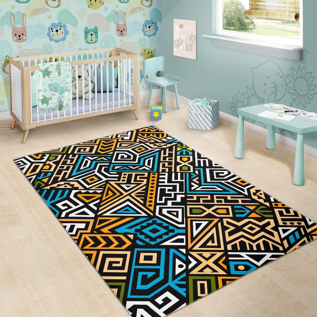 Ethnic Aztec Geometric Pattern Print Area Rug GearFrost