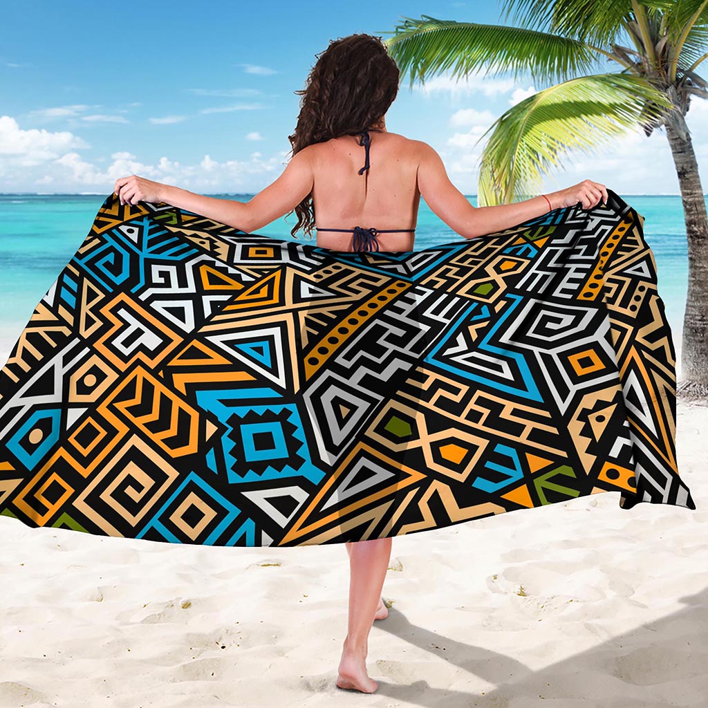 Ethnic Aztec Geometric Pattern Print Beach Sarong Wrap