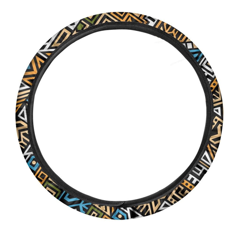 Ethnic Aztec Geometric Pattern Print Car Steering Wheel Cover