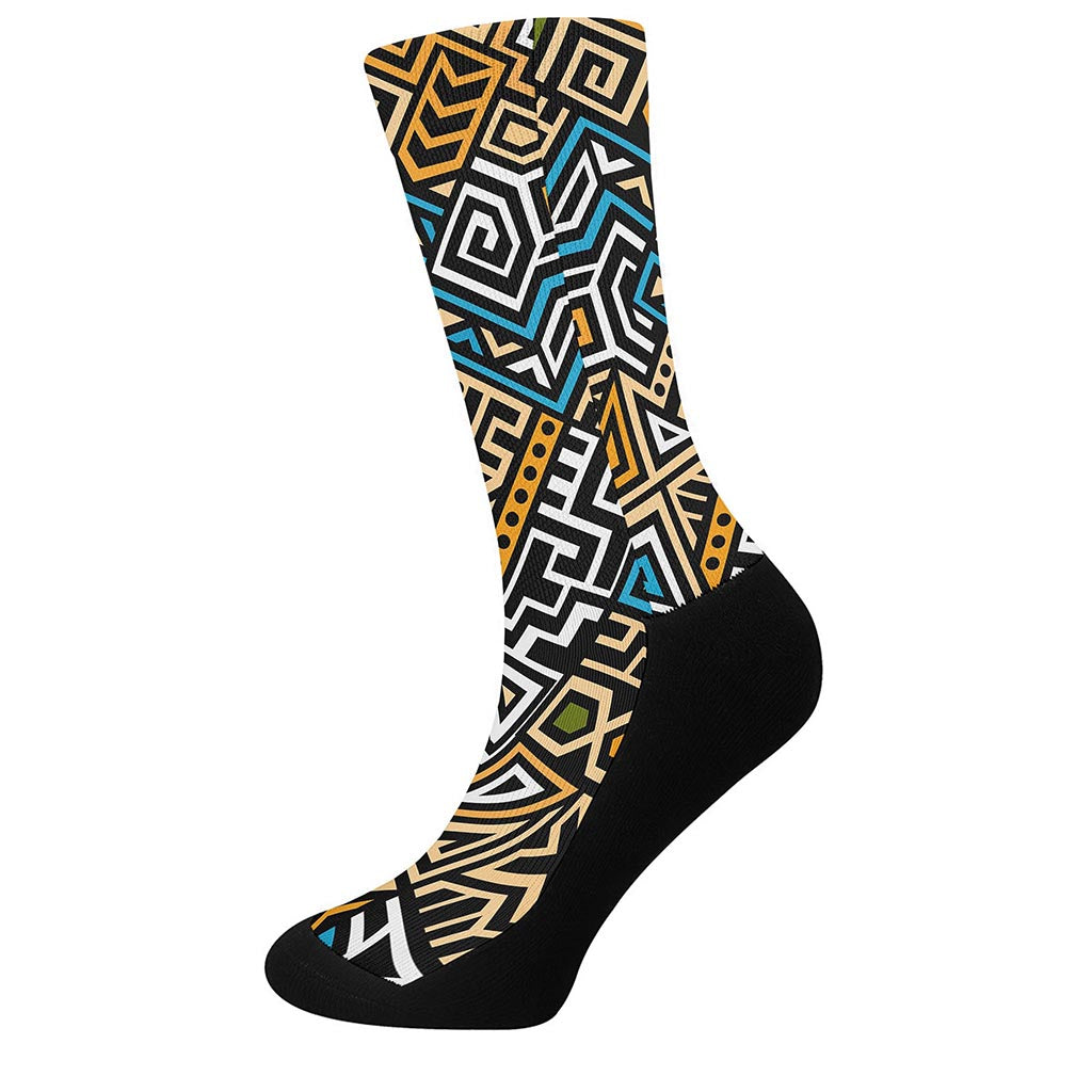 Ethnic Aztec Geometric Pattern Print Crew Socks