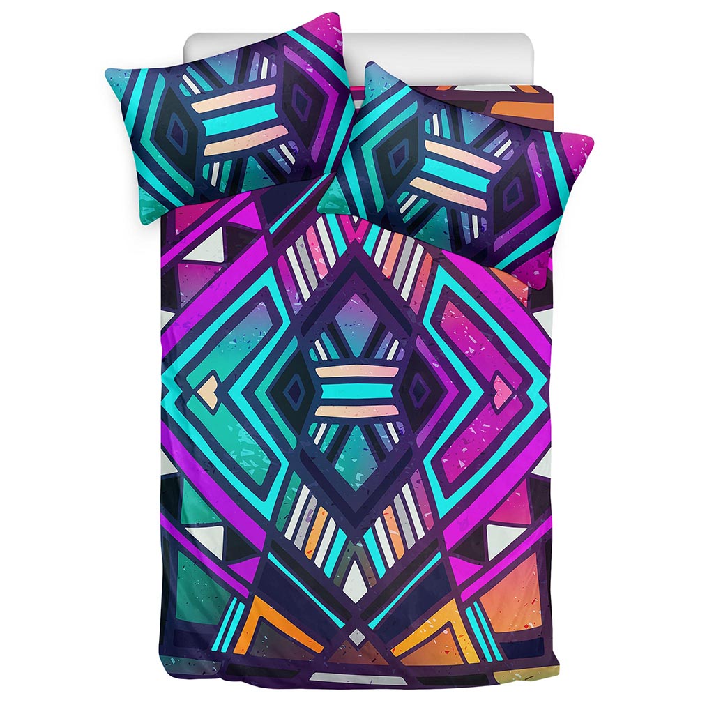 Ethnic Aztec Trippy Print Duvet Cover Bedding Set