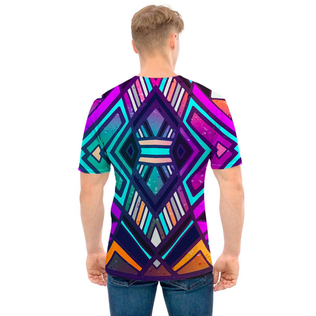 Ethnic Aztec Trippy Print Men's T-Shirt