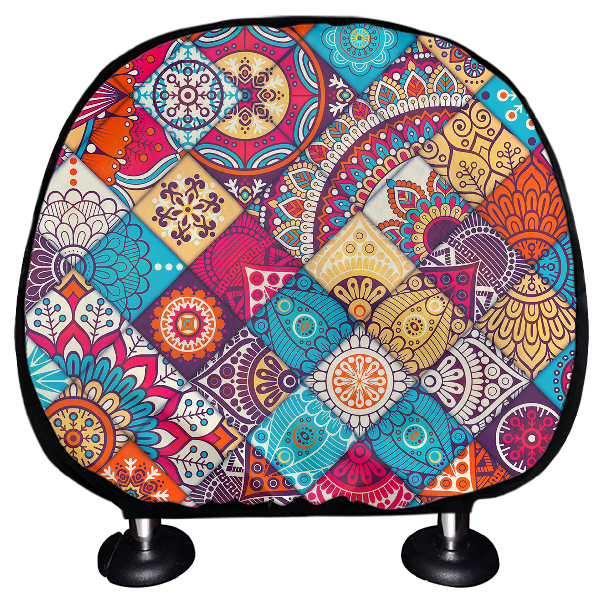 Ethnic Bohemian Mandala Pattern Print Car Headrest Covers