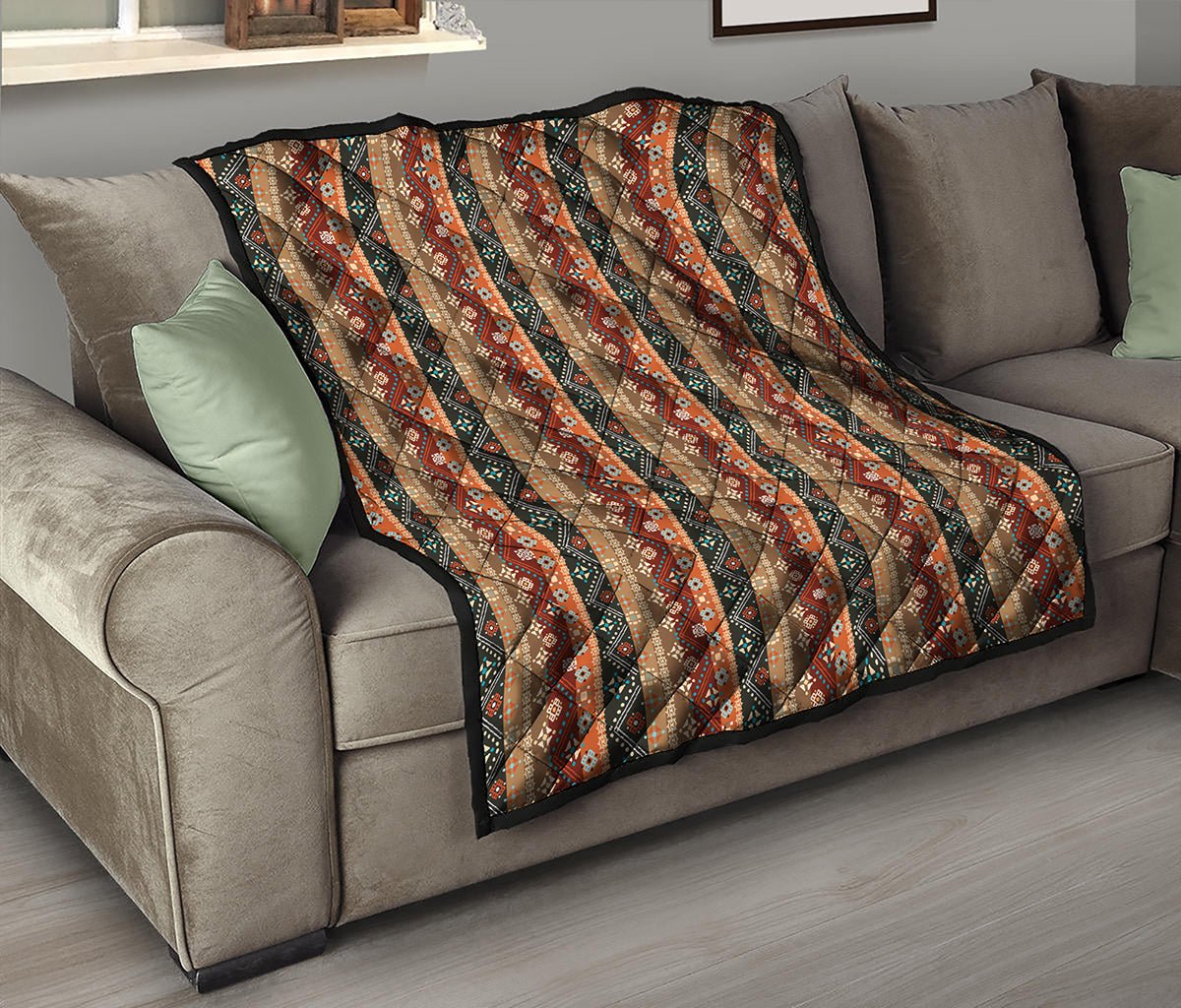 Ethnic Boho Tribal Pattern Print Quilt