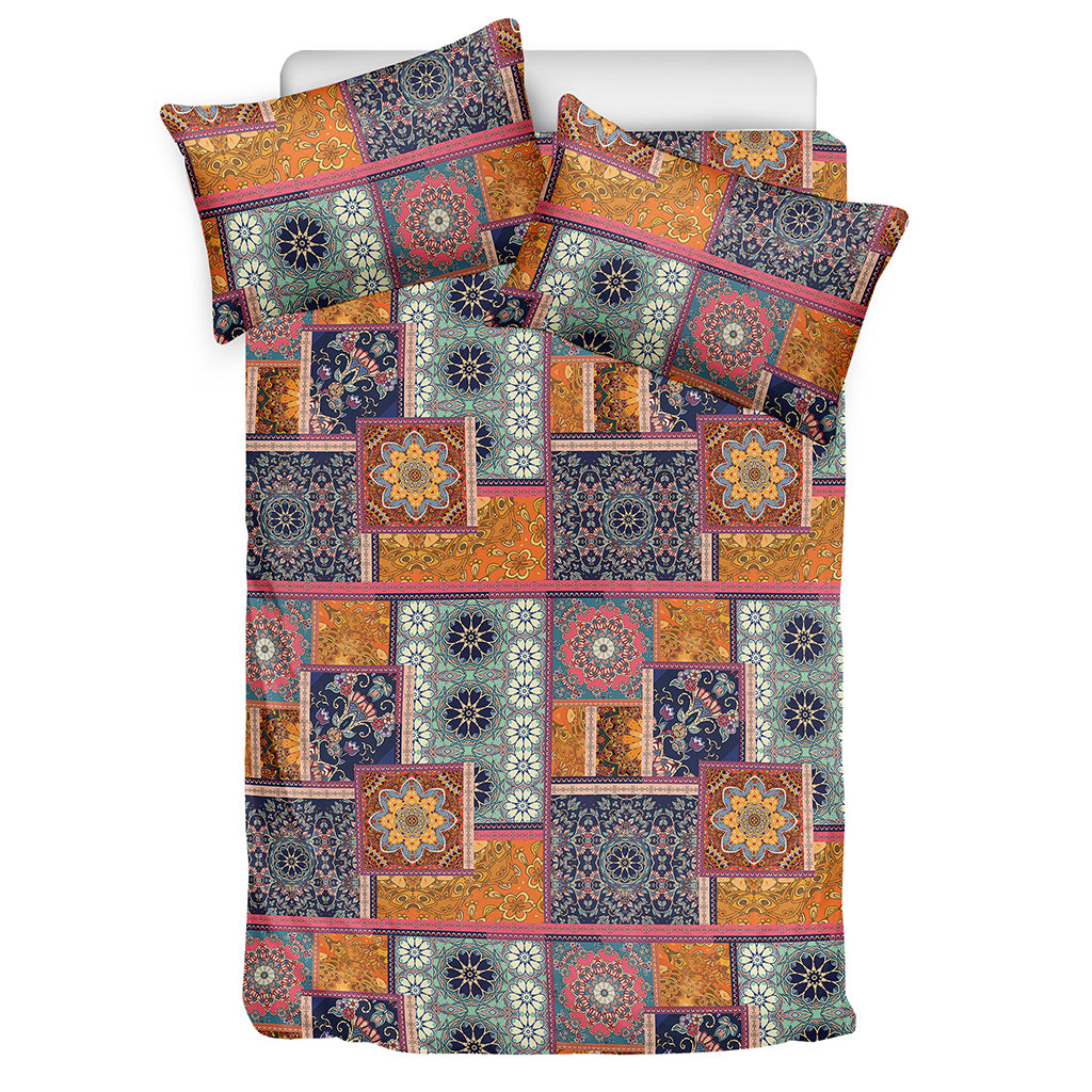 Ethnic Floral Patchwork Pattern Print Duvet Cover Bedding Set