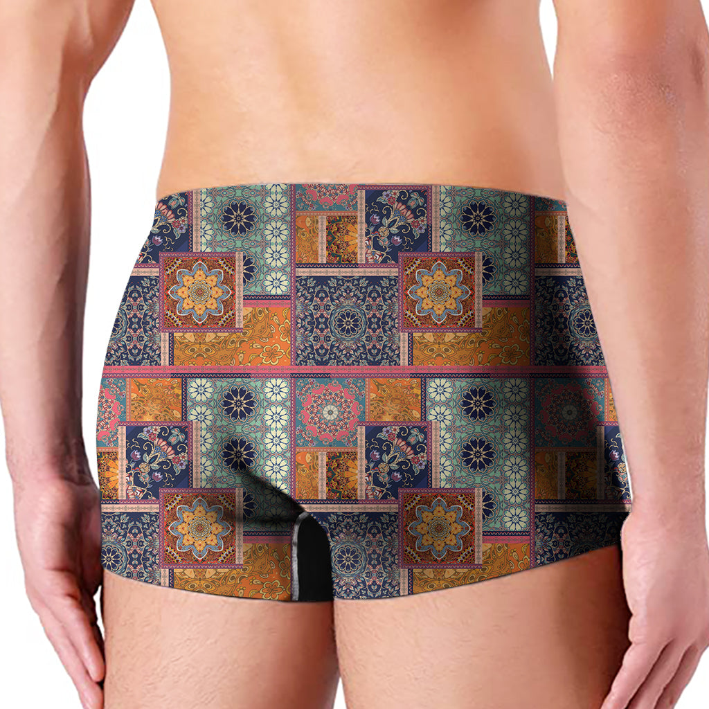 Ethnic Floral Patchwork Pattern Print Men's Boxer Briefs