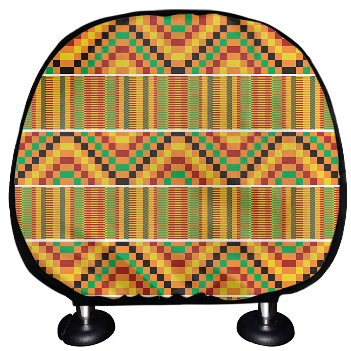 Ethnic Kente Pattern Print Car Headrest Covers