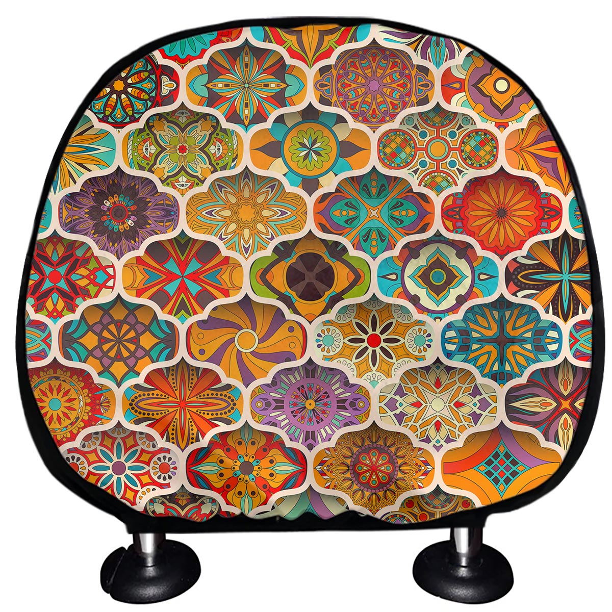 Ethnic Mandala Bohemian Pattern Print Car Headrest Covers