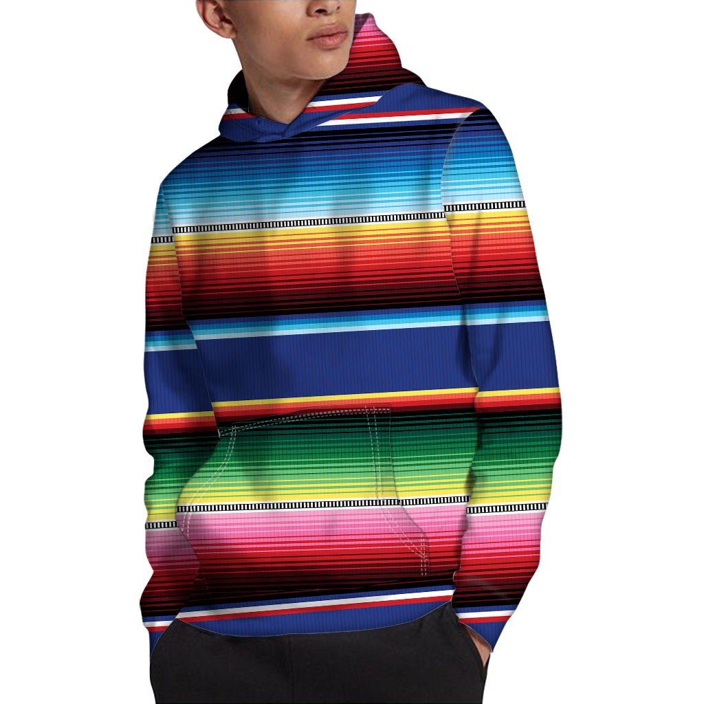 Ethnic Mexican Serape Pattern Print Pullover Hoodie