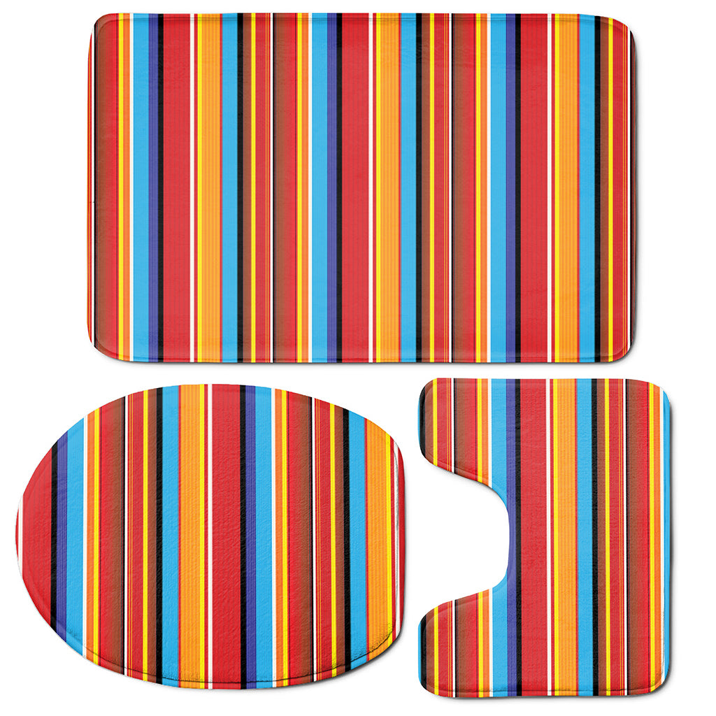 Ethnic Mexican Woven Pattern Print 3 Piece Bath Mat Set