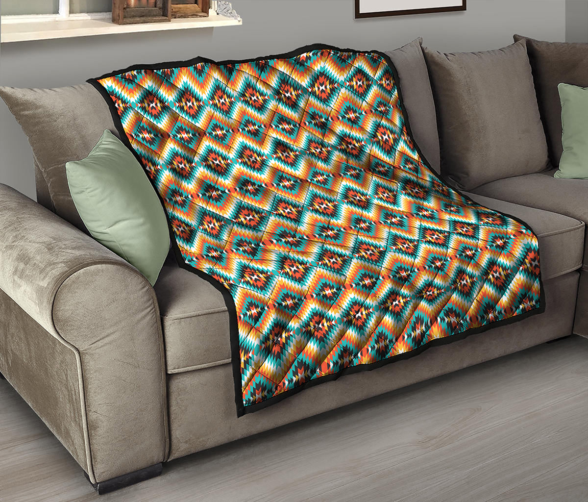 Ethnic Native American Pattern Print Quilt