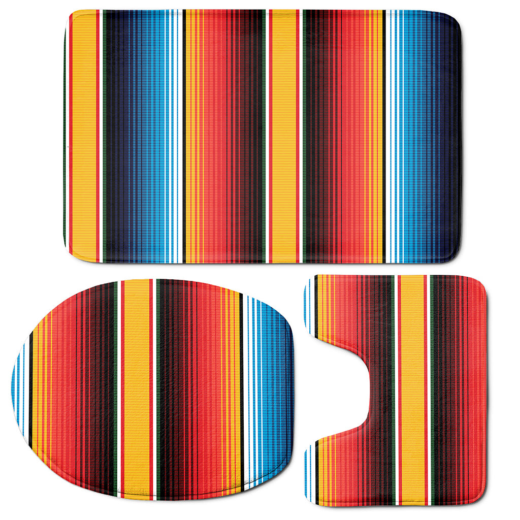 Ethnic Serape Blanket Pattern Print 3 Piece Bath Mat Set