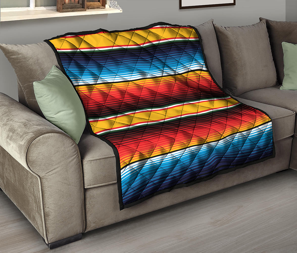 Ethnic Serape Blanket Pattern Print Quilt