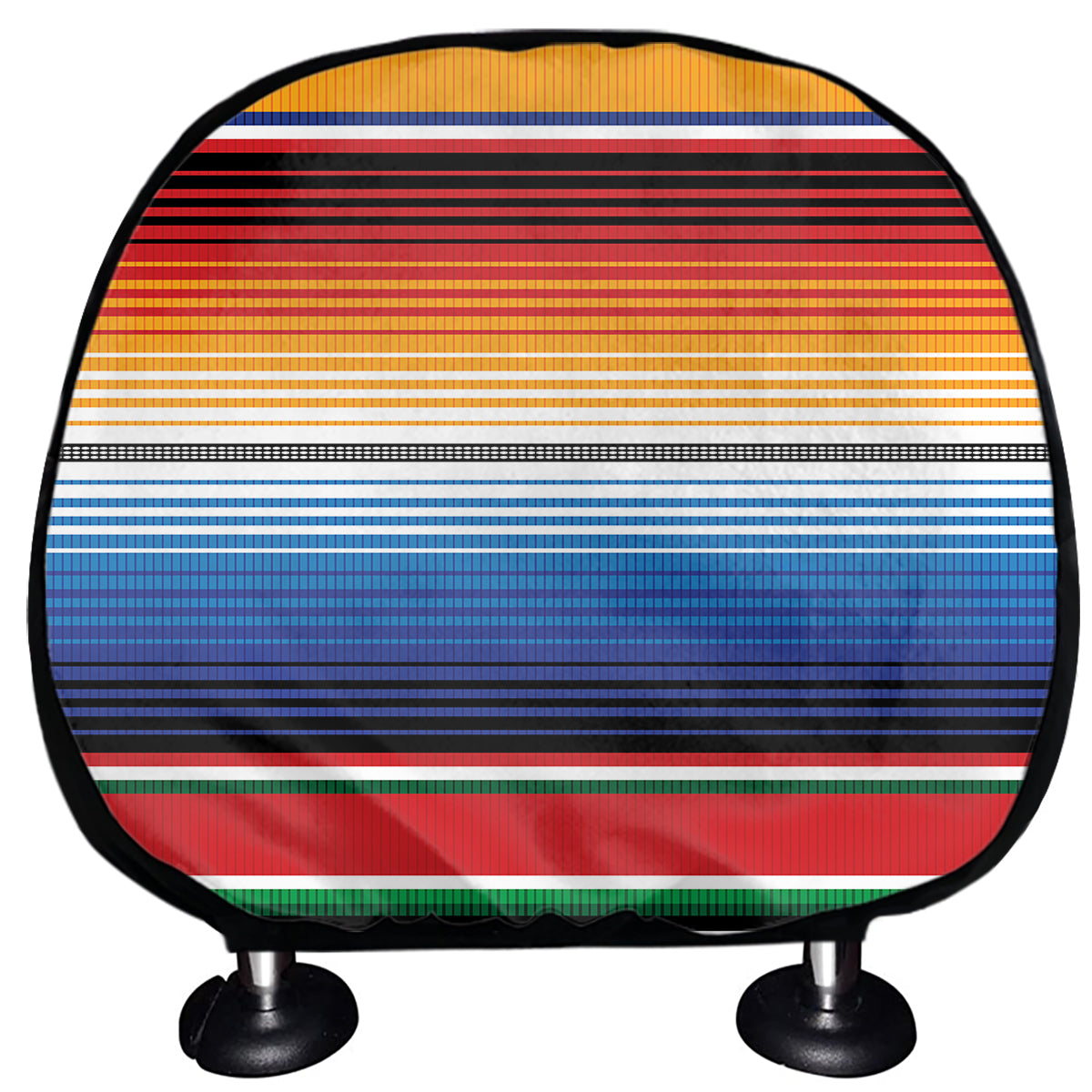 Ethnic Serape Blanket Stripe Print Car Headrest Covers
