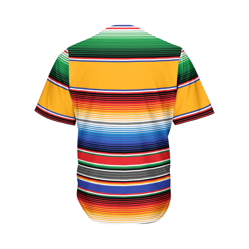 Ethnic Serape Blanket Stripe Print Men's Baseball Jersey