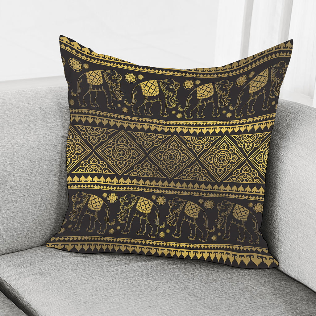Ethnic Thai Elephant Pattern Print Pillow Cover