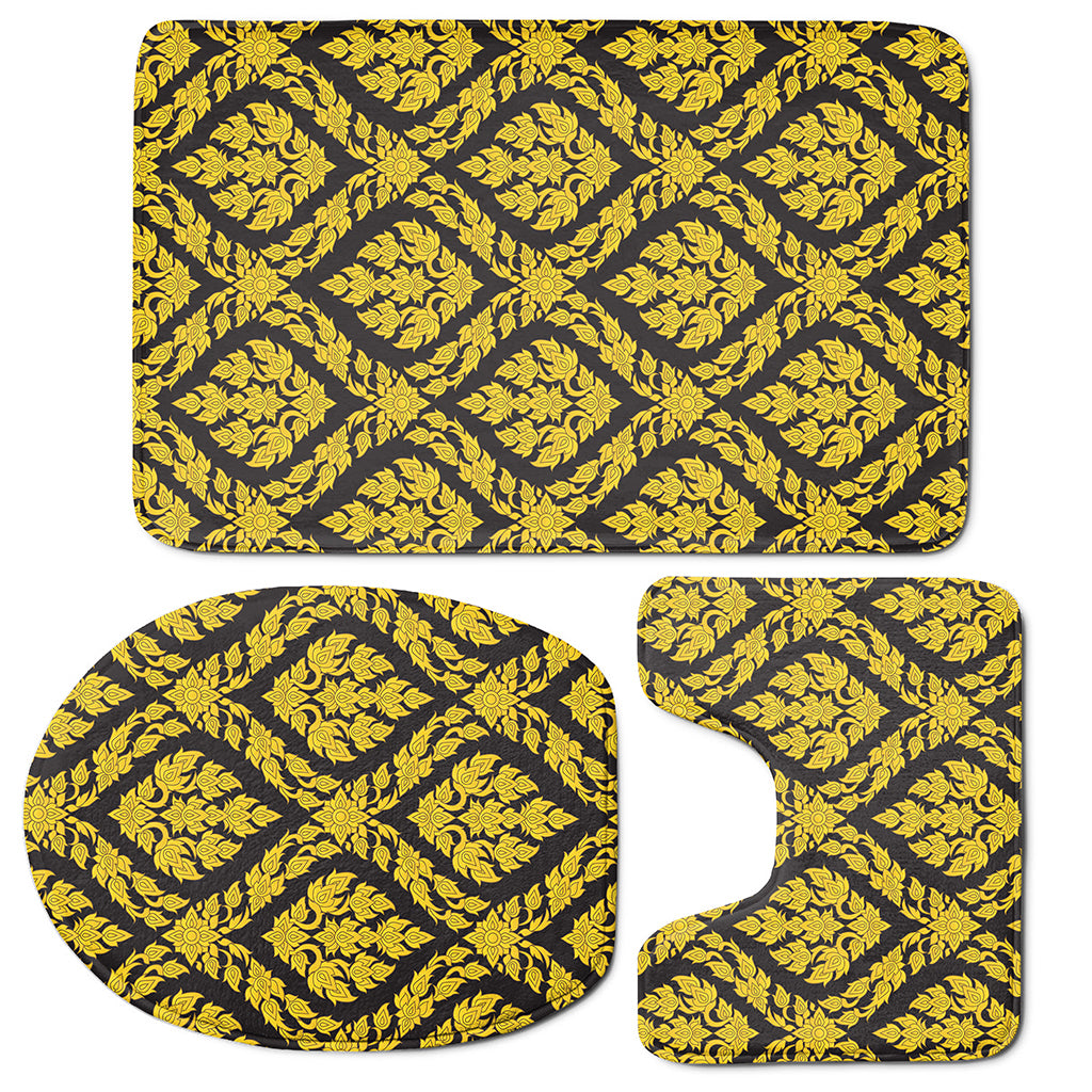 Ethnic Thai Pattern Print 3 Piece Bath Mat Set