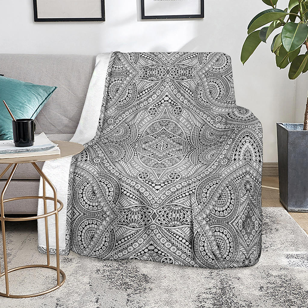 Ethnic Zentangle Pattern Print Blanket