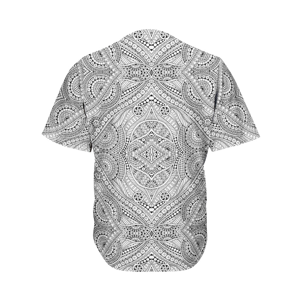 Ethnic Zentangle Pattern Print Men's Baseball Jersey