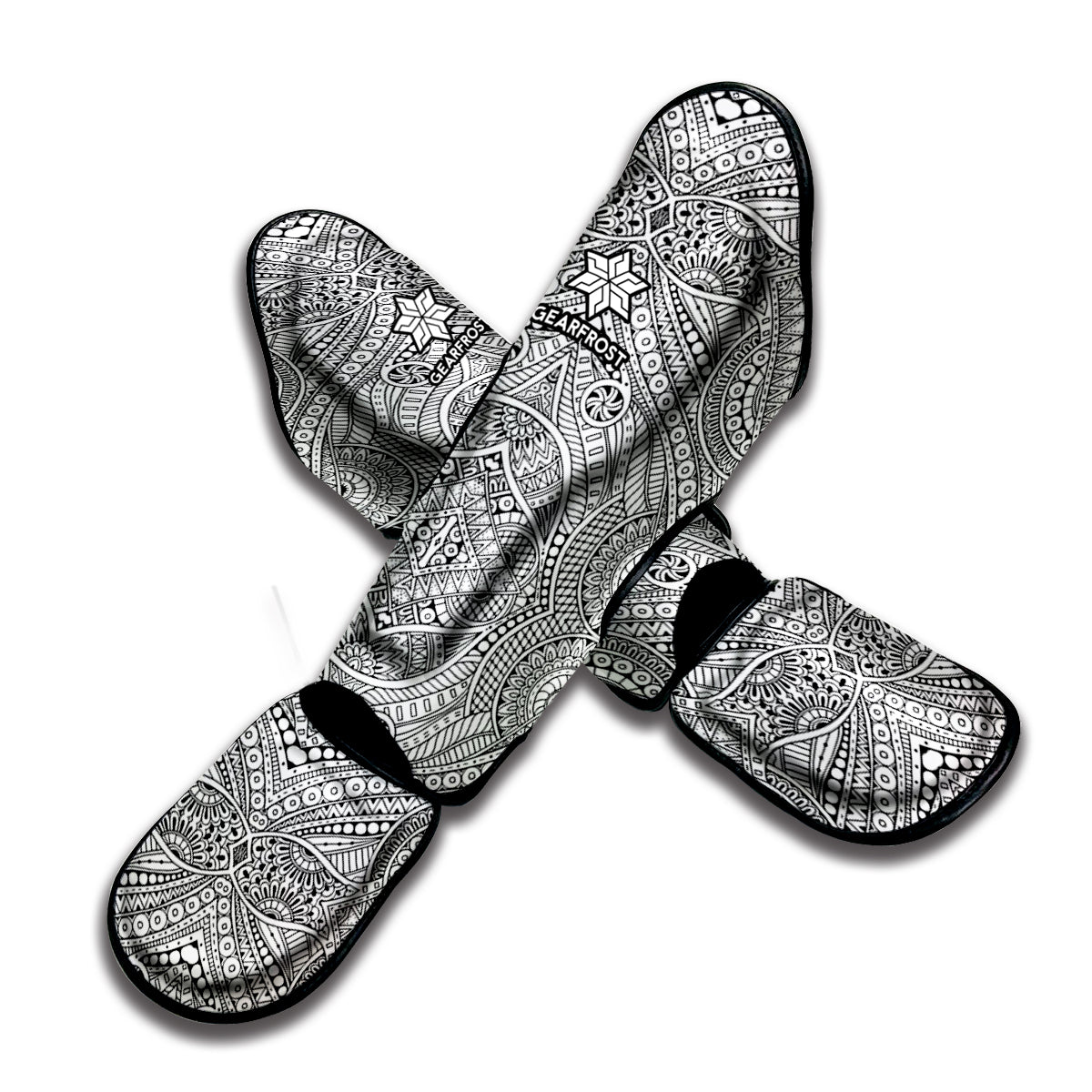 Ethnic Zentangle Pattern Print Muay Thai Shin Guard