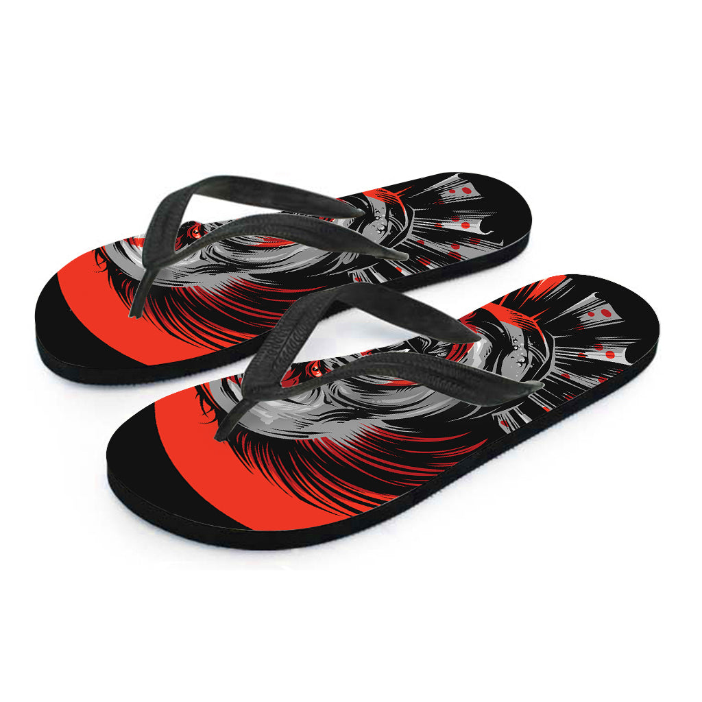 Evil Clown Print Flip Flops