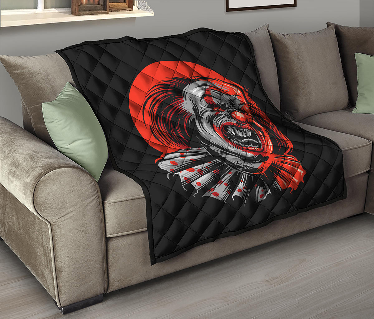 Evil Clown Print Quilt
