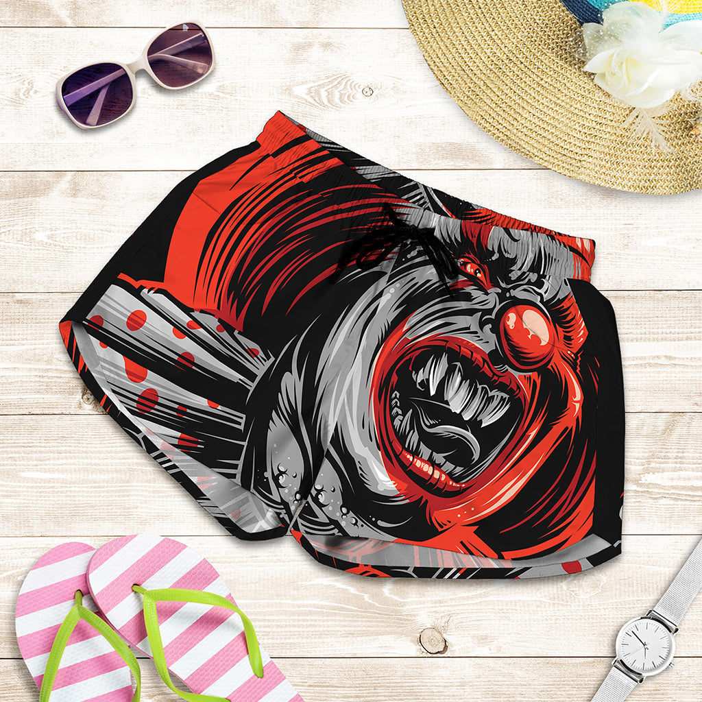 Evil Clown Print Women's Shorts