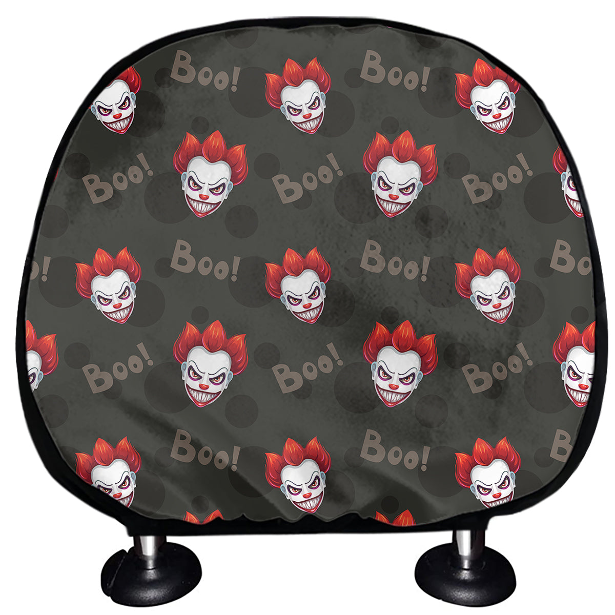 Evil Scary Clown Pattern Print Car Headrest Covers