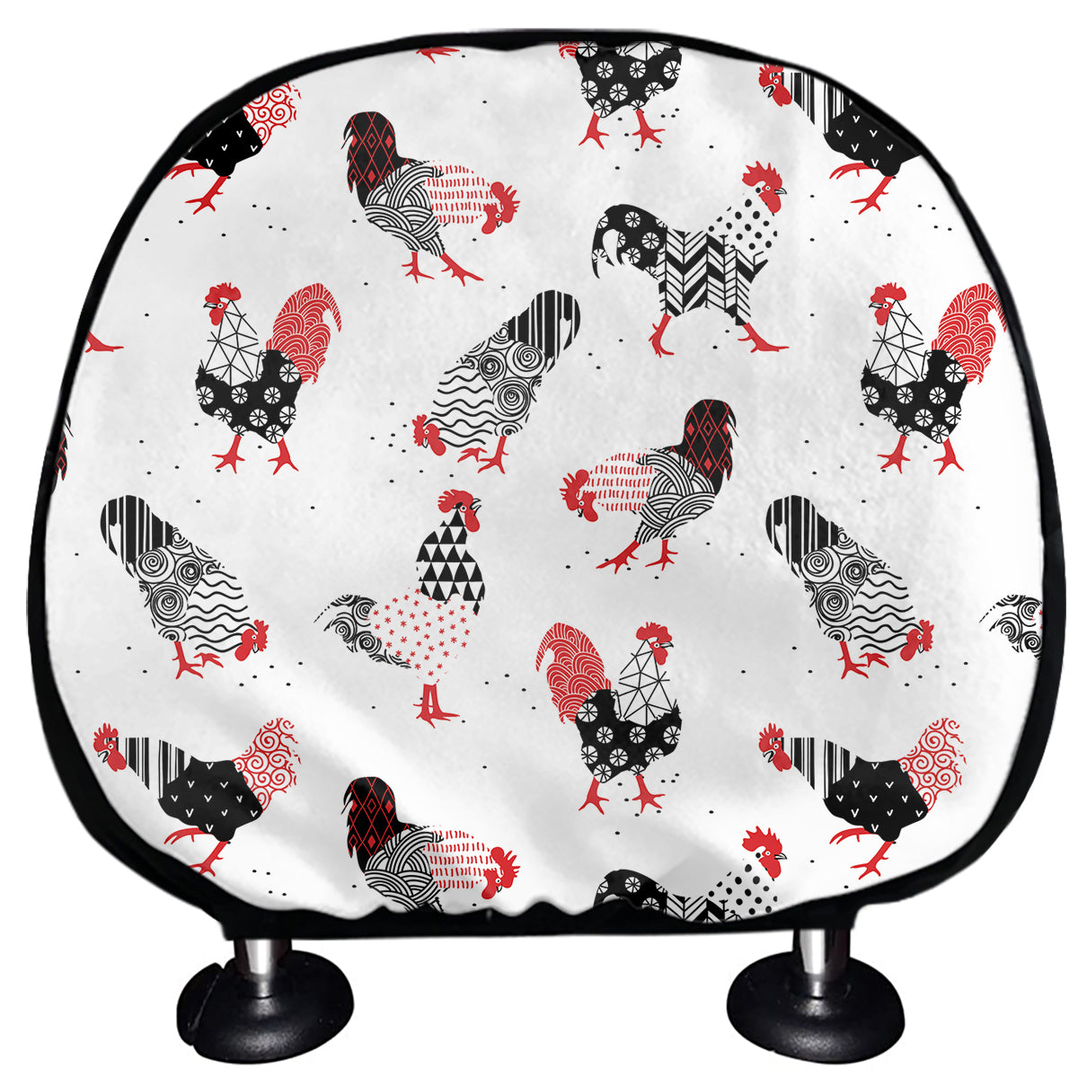 Exotic Chicken Pattern Print Car Headrest Covers