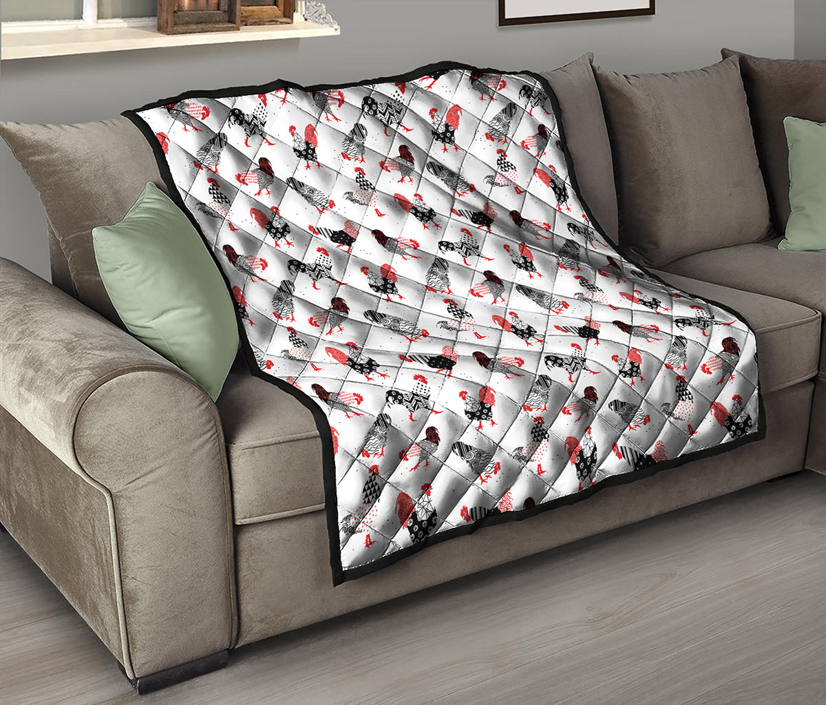 Exotic Chicken Pattern Print Quilt