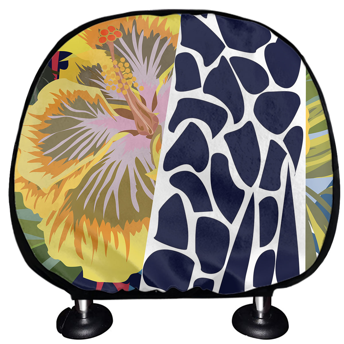 Exotic Patchwork Pattern Print Car Headrest Covers
