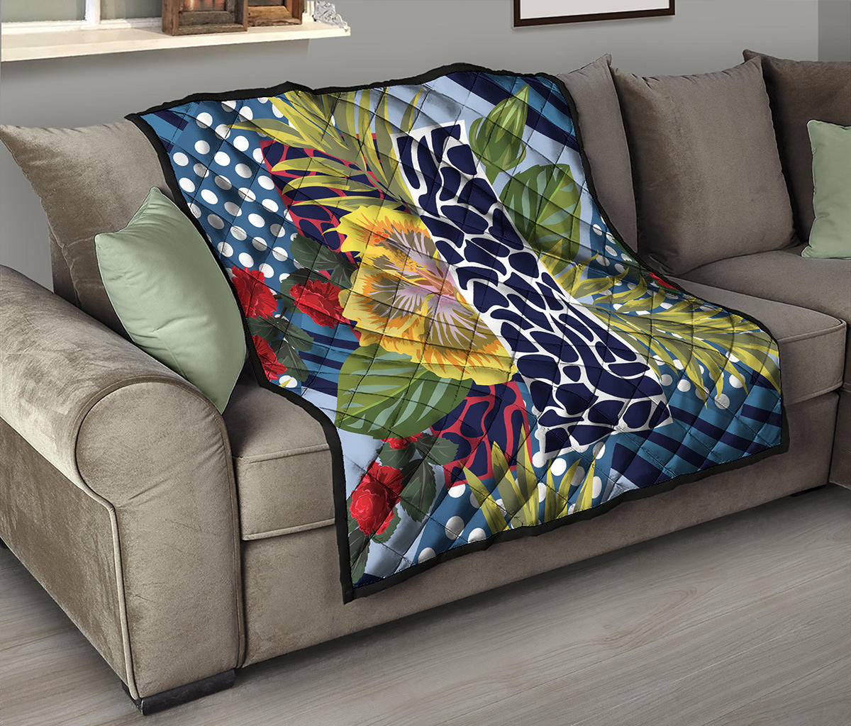 Exotic Patchwork Pattern Print Quilt