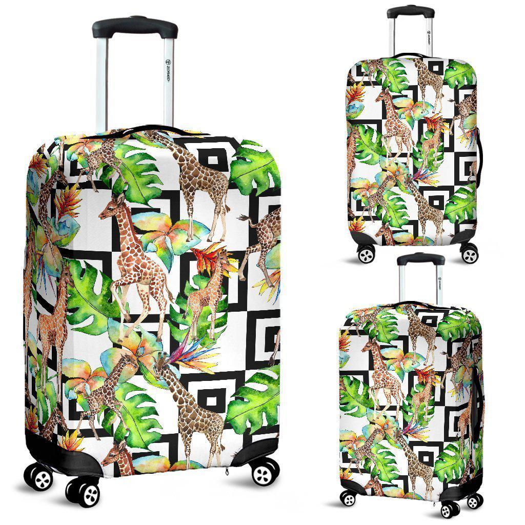 Exotic Tropical Giraffe Pattern Print Luggage Cover GearFrost