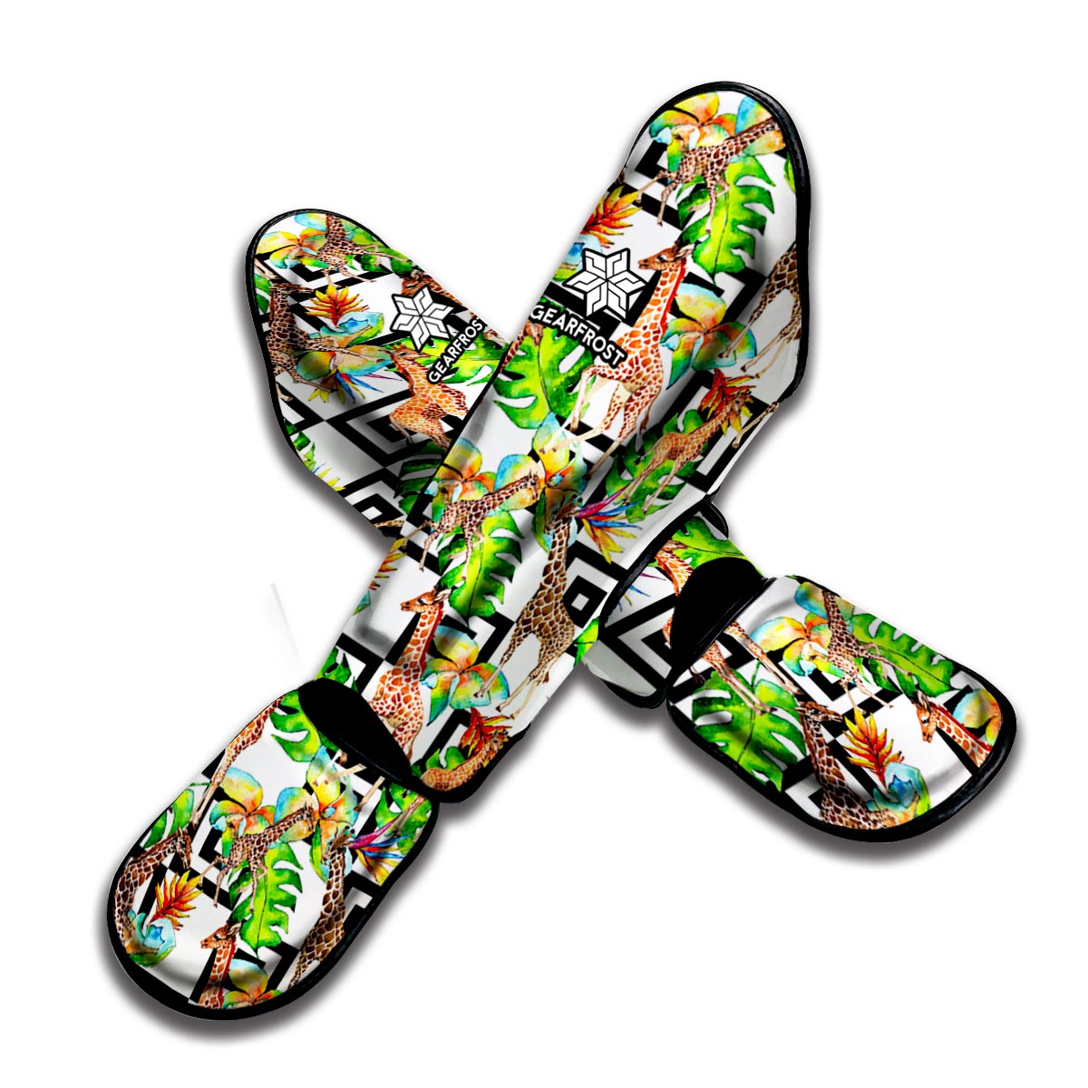 Exotic Tropical Giraffe Pattern Print Muay Thai Shin Guard