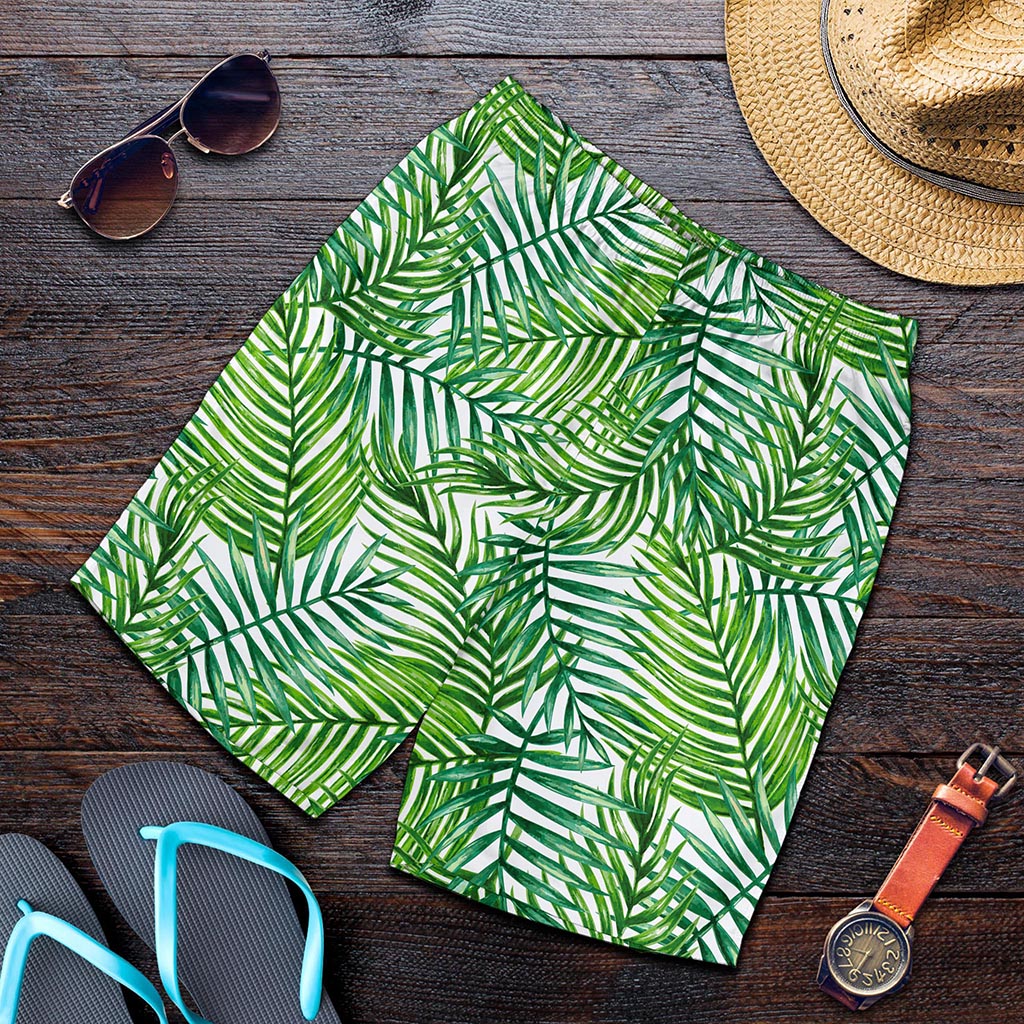 Exotic Tropical Leaf Pattern Print Men's Shorts