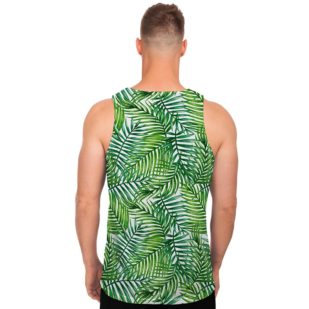 Exotic Tropical Leaf Pattern Print Men's Tank Top