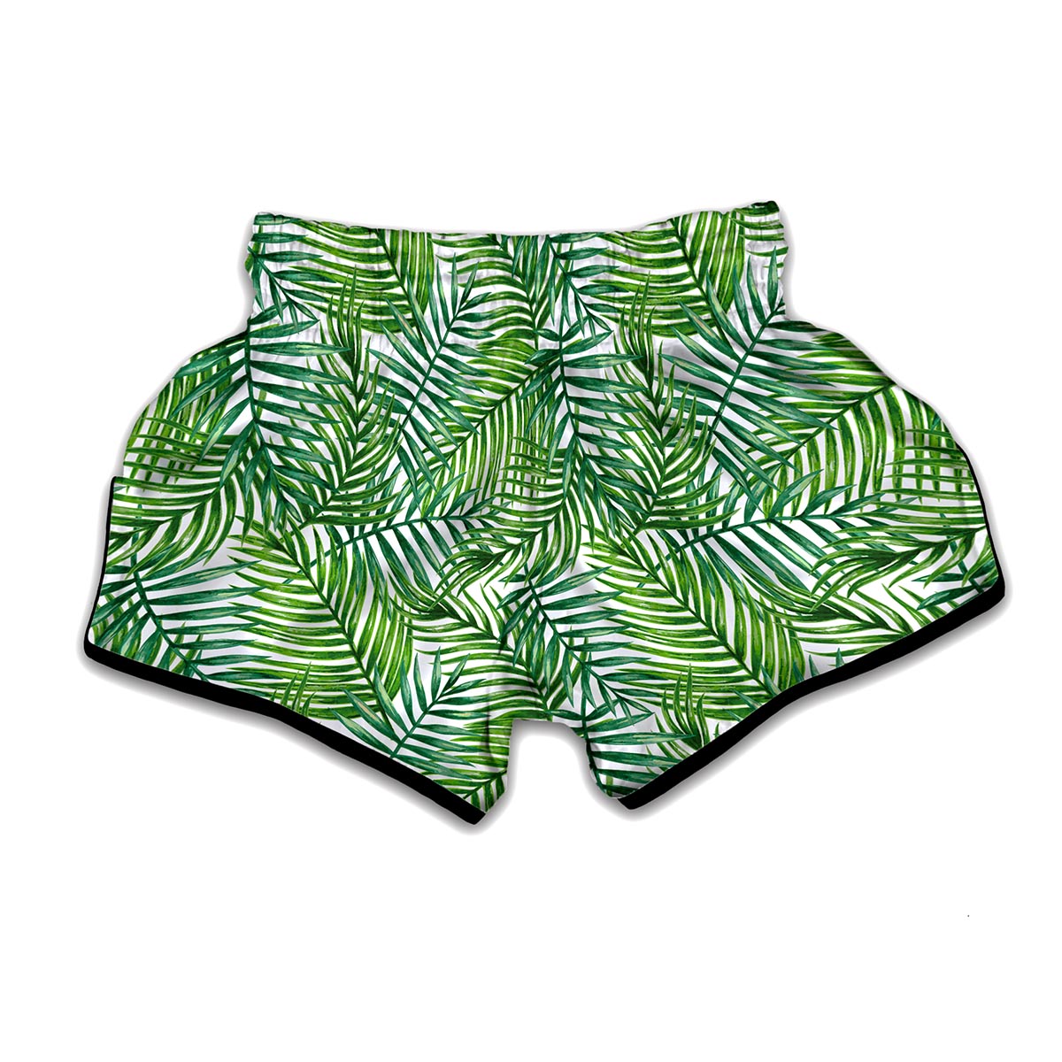 Exotic Tropical Leaf Pattern Print Muay Thai Boxing Shorts