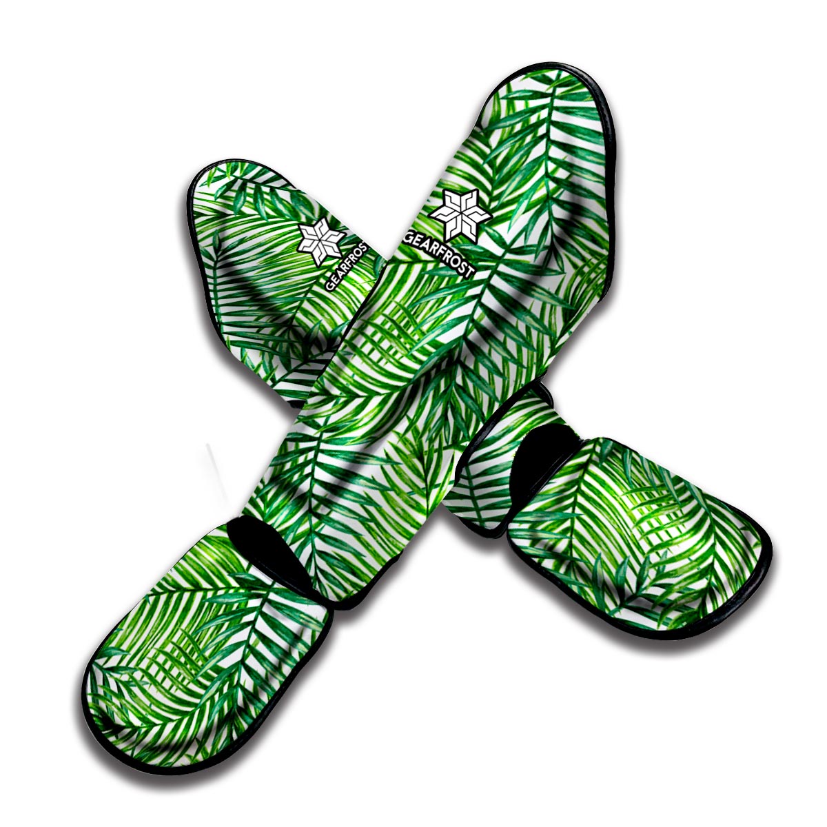Exotic Tropical Leaf Pattern Print Muay Thai Shin Guard