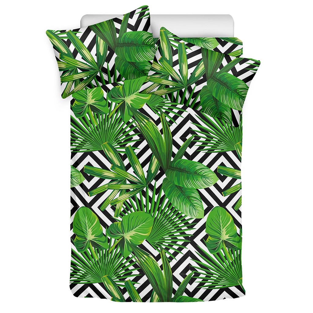 Exotic Tropical Leaves Pattern Print Duvet Cover Bedding Set