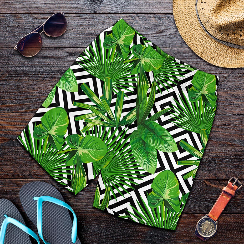 Exotic Tropical Leaves Pattern Print Men's Shorts