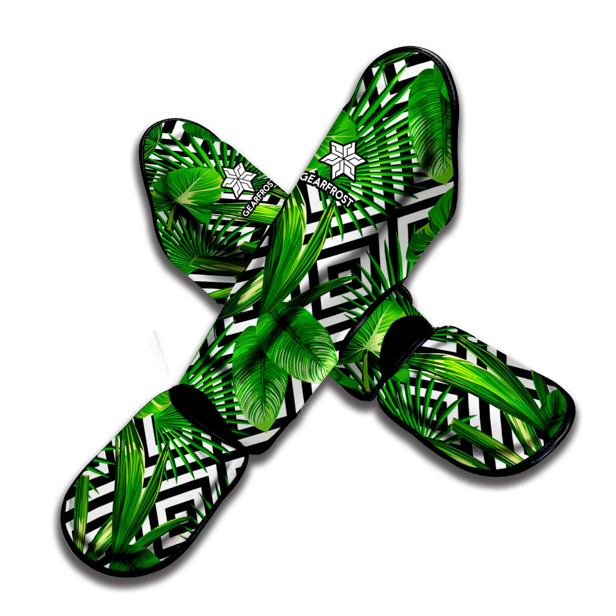 Exotic Tropical Leaves Pattern Print Muay Thai Shin Guard