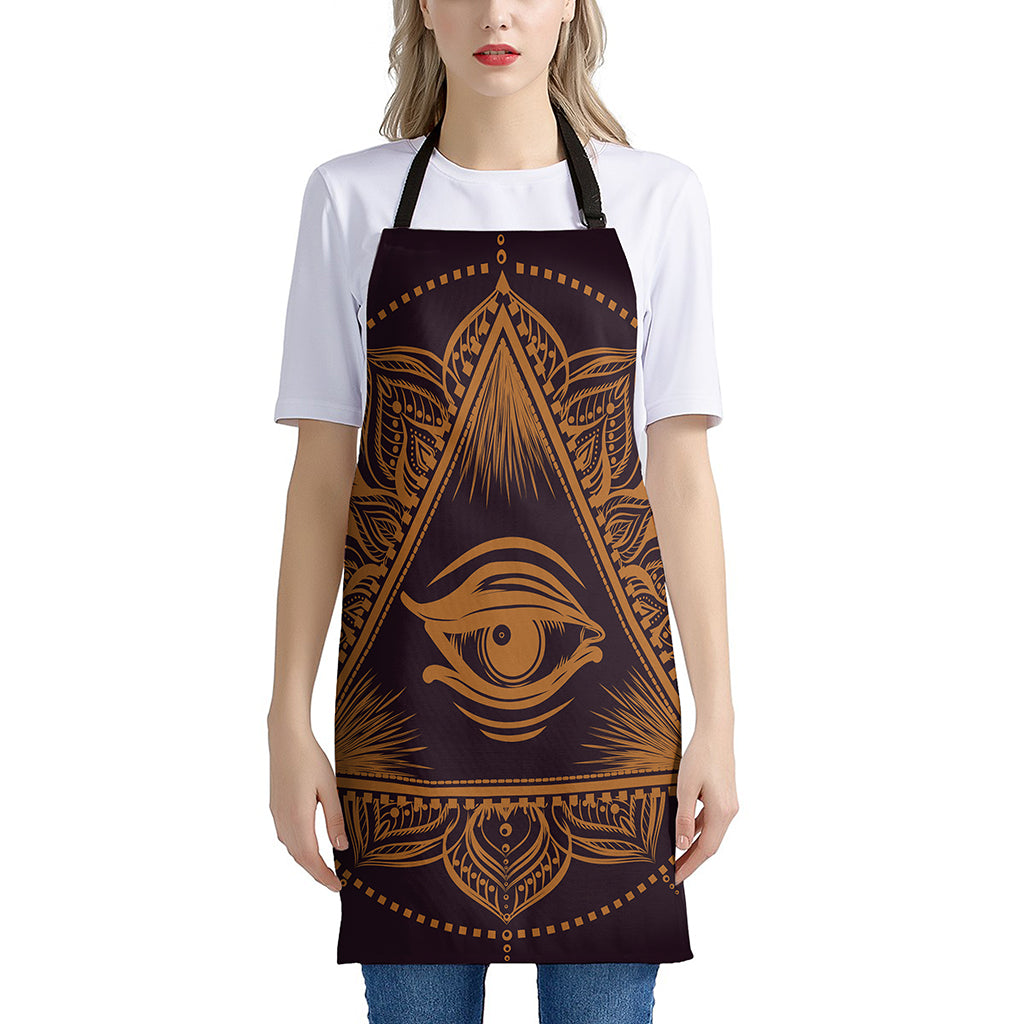 Eye of Providence Mandala Print Apron